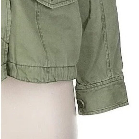 Vtg Y2K Abercrombie Floral Embroidered Green Utility Jacket | Military Boho Twee - Picture 8 of 14